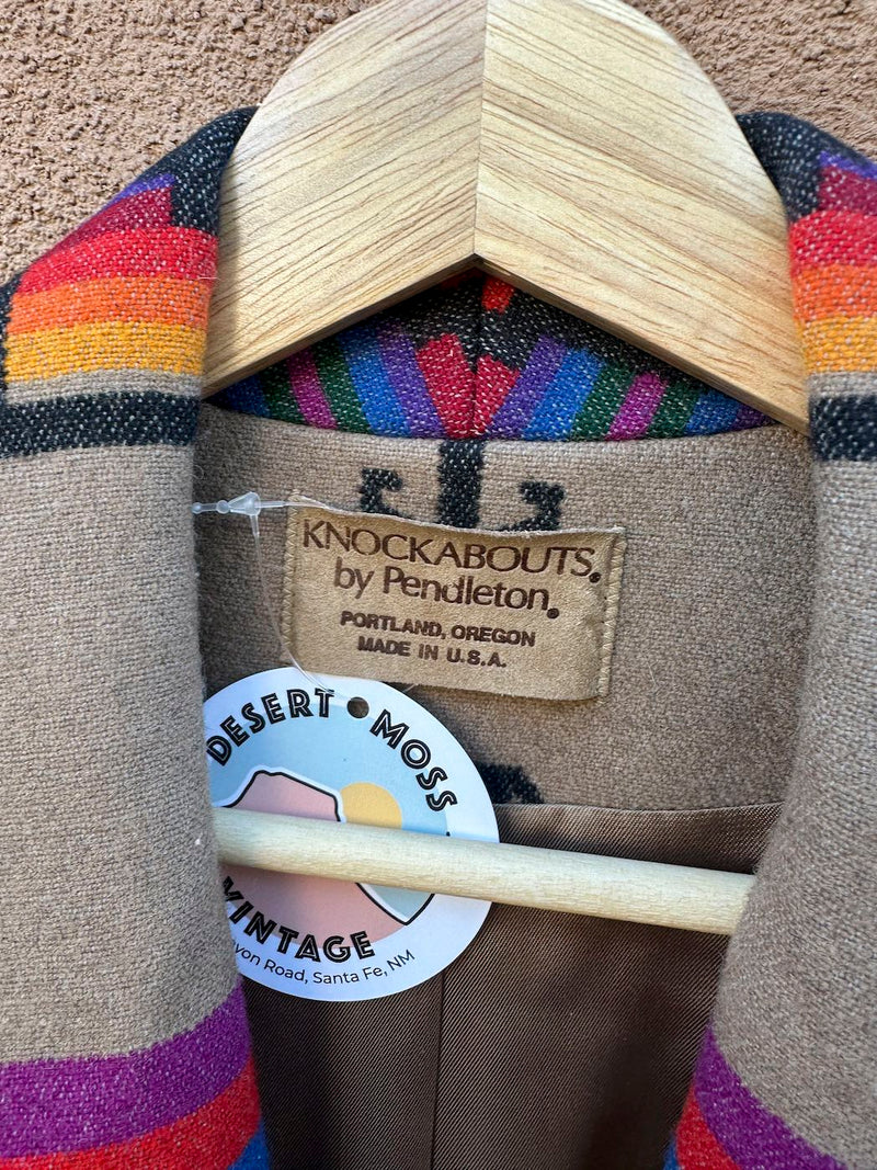 Pendleton Southwest Pattern Jacket with Thunderbird Conchos, Made in USA