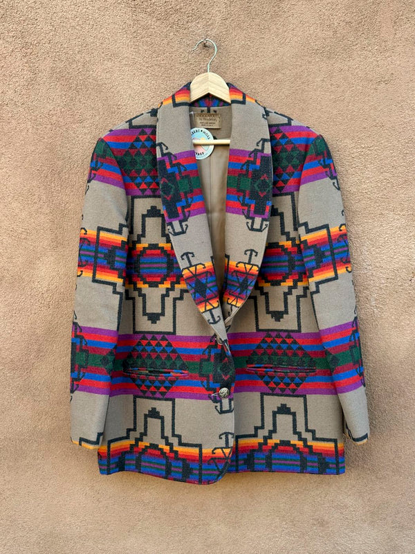 Pendleton Southwest Pattern Jacket with Thunderbird Conchos, Made in USA