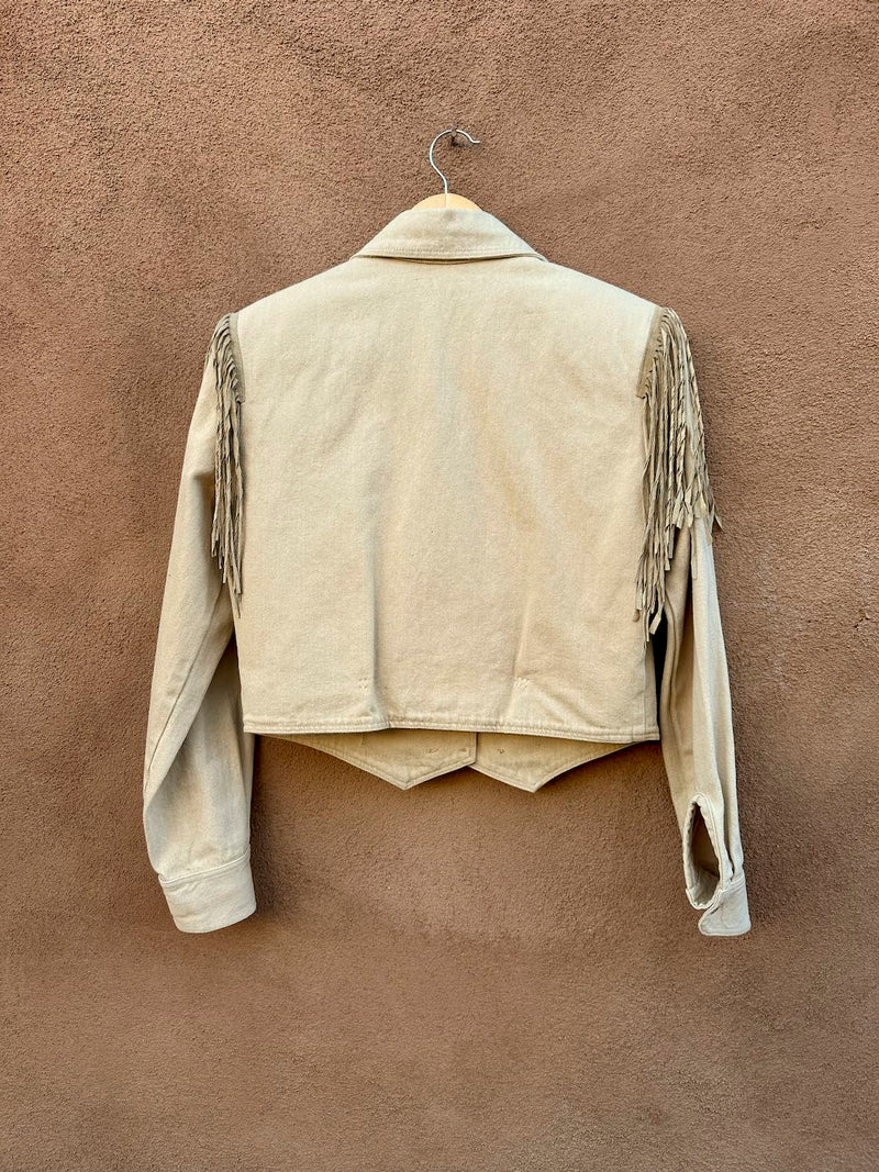 Cotton Canvas Double D Ranch Western Jacket with Concho and Horn Bone