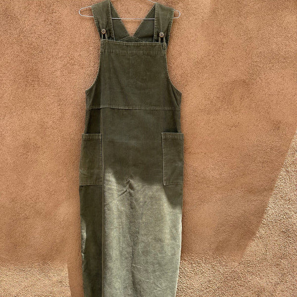 olive green corduroy overall dress Vintage Wash Overall Dress Olive Olive / S