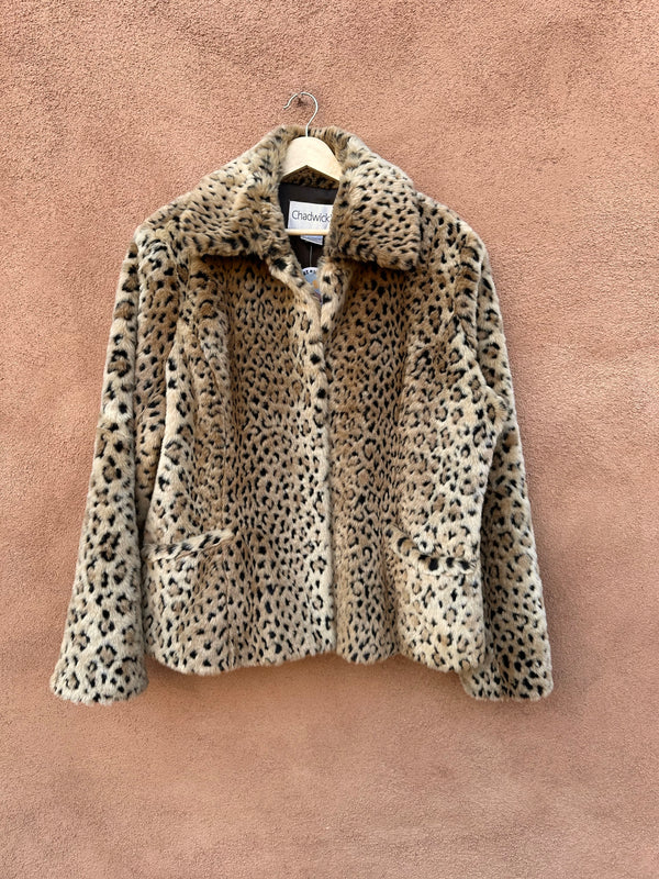 Chadwick's Leopard Print Faux Fur Jacket