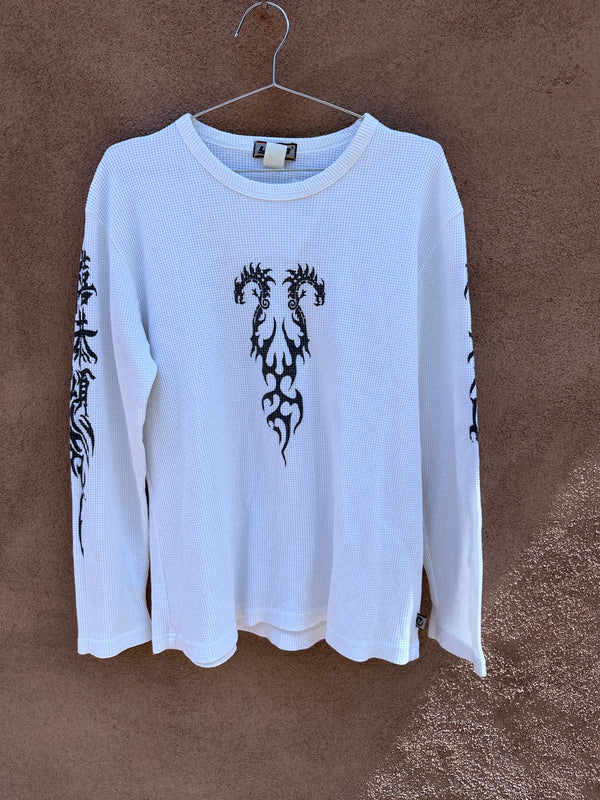 90's Tribal Dragon Waffle Knit Shirt