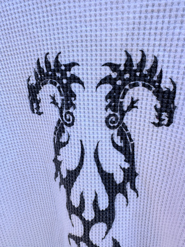 90's Tribal Dragon Waffle Knit Shirt