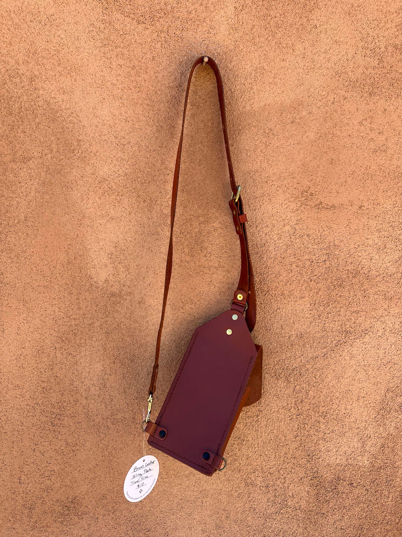 Brown Leather Sling Pack Travel Size