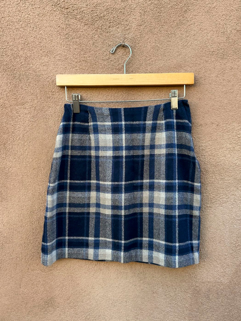 Bently Blue and Beige Wool Blend Skirt