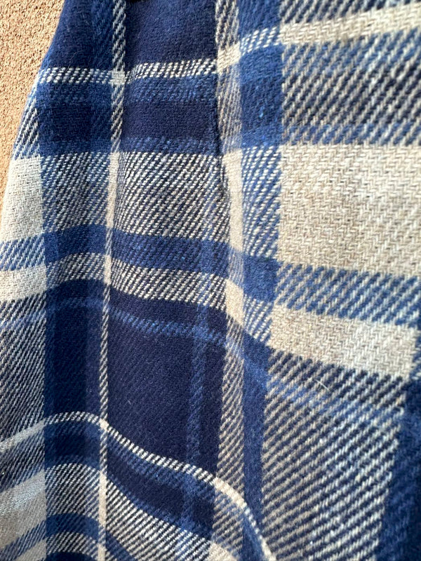 Bently Blue and Beige Wool Blend Skirt