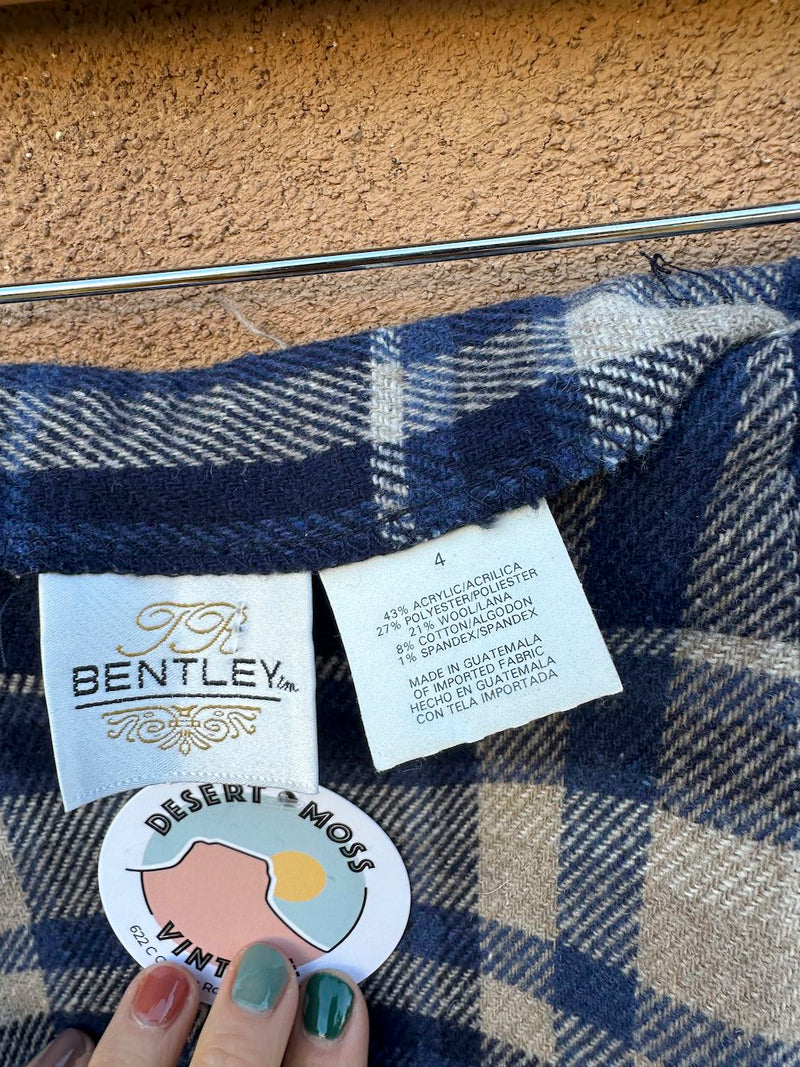 Bently Blue and Beige Wool Blend Skirt