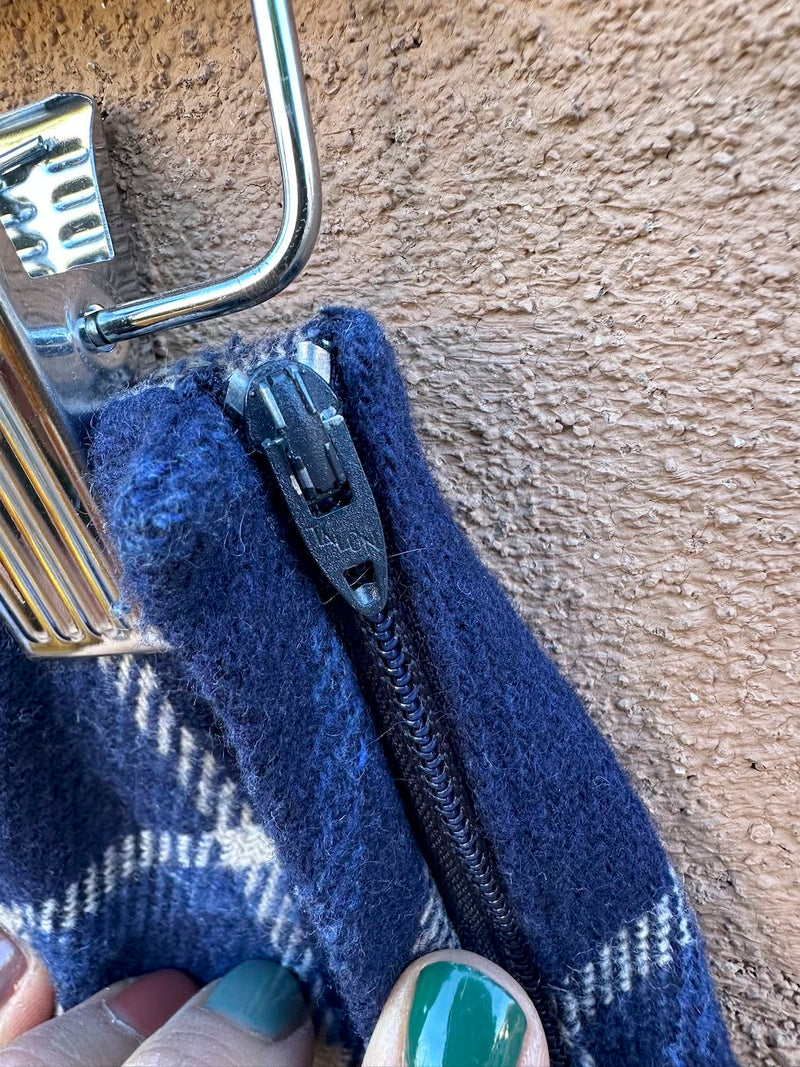 Bently Blue and Beige Wool Blend Skirt