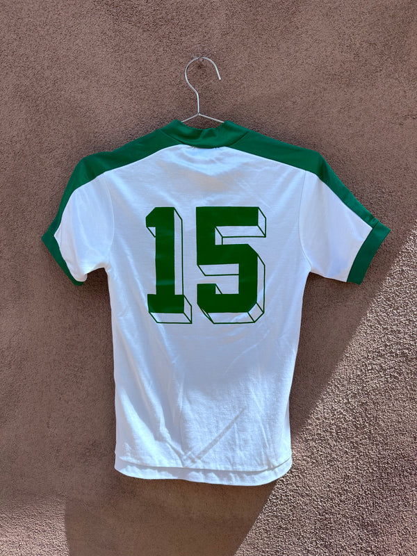 1970's Greenway V-neck Satin Jersey #15