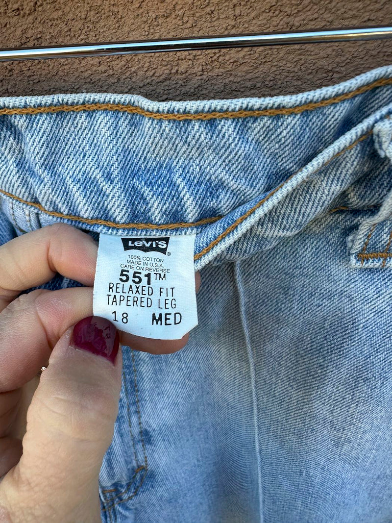 Levi's 551 Relaxed/Tapered Jeans, Made in USA, 18 Med