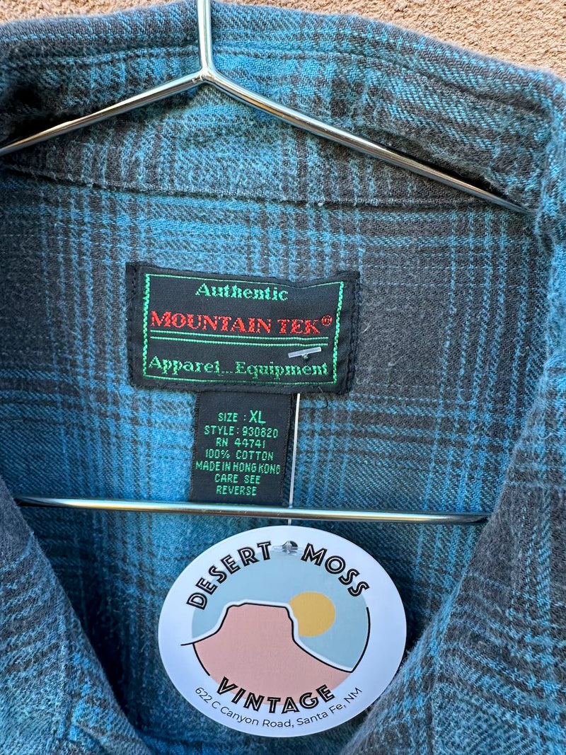 Blue Plaid Mountain Tek Flannel Shirt
