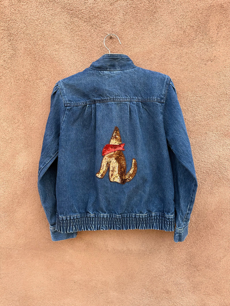 Lersi Denim Bomber with Sequins Coyote