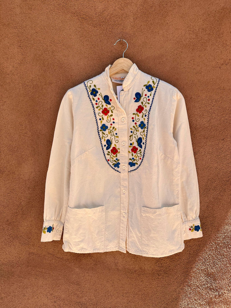 1960's Hand Embroidered Mexican Blouse by Helen Cerda