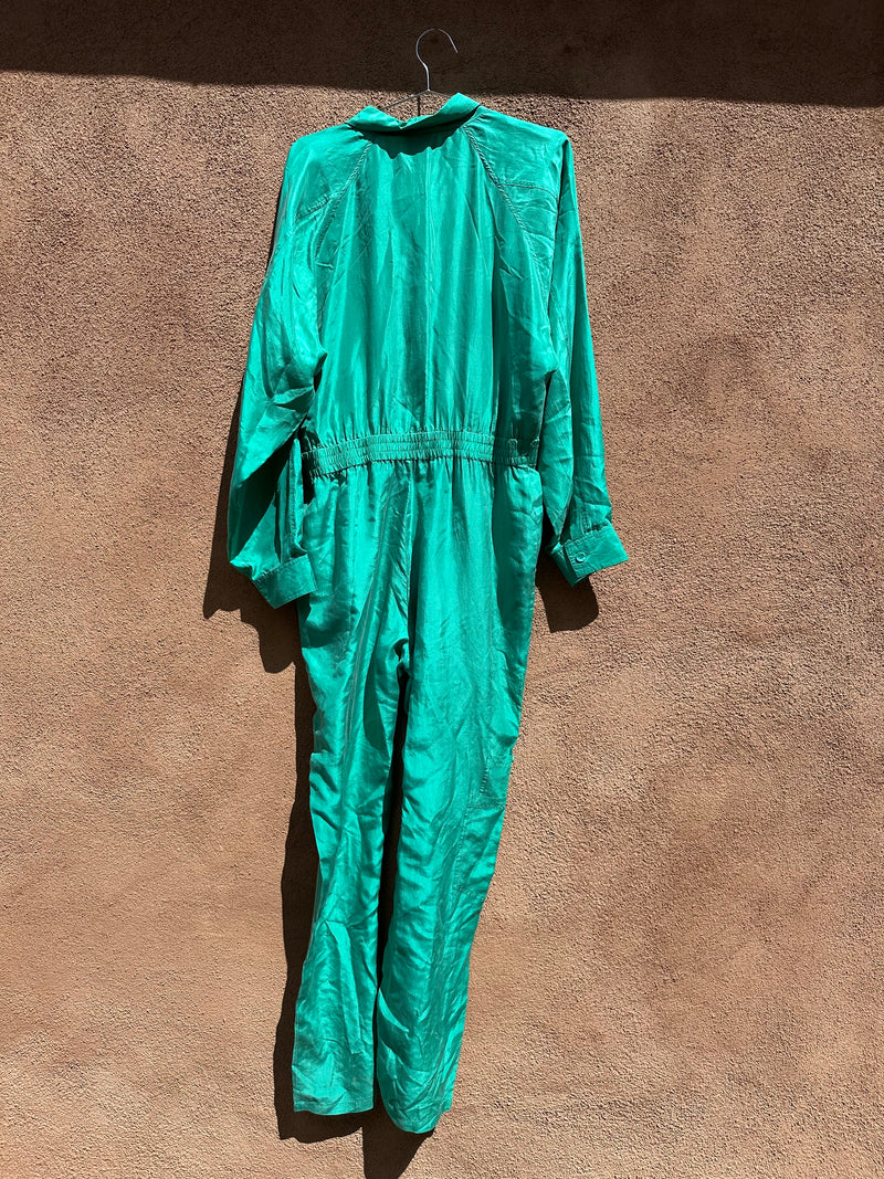 1980's INFO USA Silk Jumpsuit - 12
