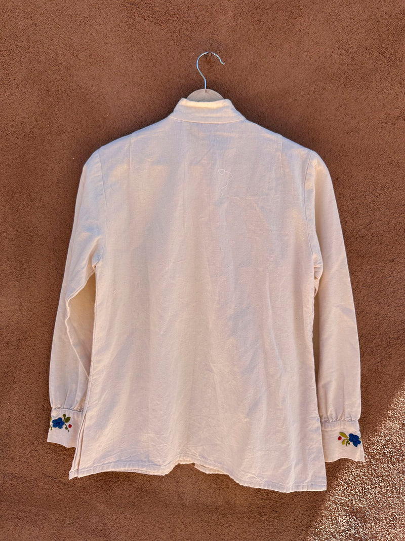 1960's Hand Embroidered Mexican Blouse by Helen Cerda