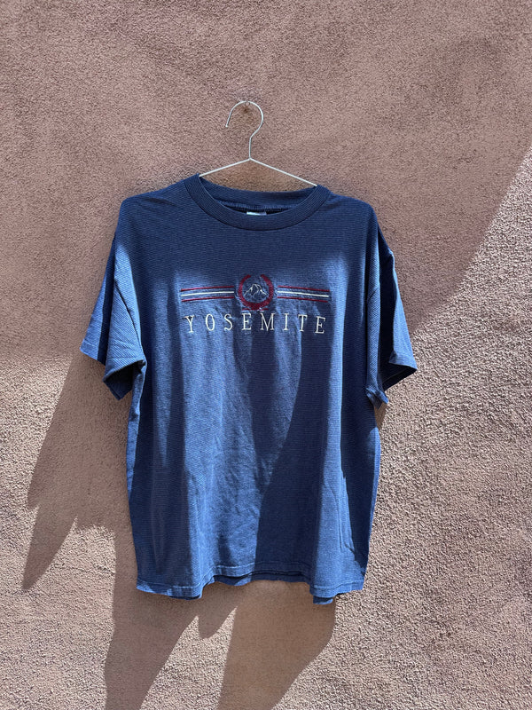Yosemite Blue Striped Tee with Embroidery