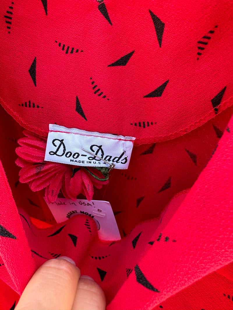 Doo-Dads Red and Black Belted Dress - 10