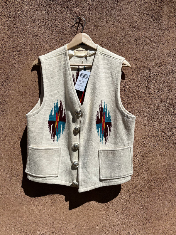 Americraft Chimayo Style Vest w/ Silver Buttons