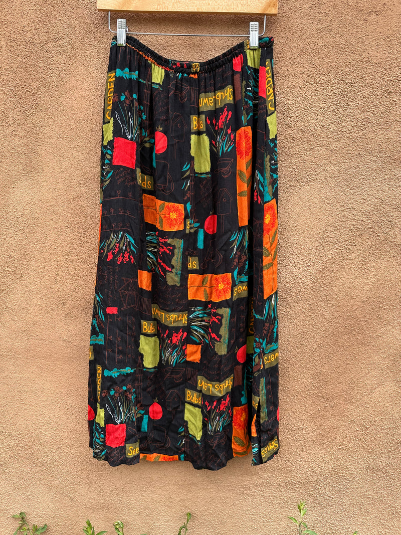 Garden Print Broom Skirt