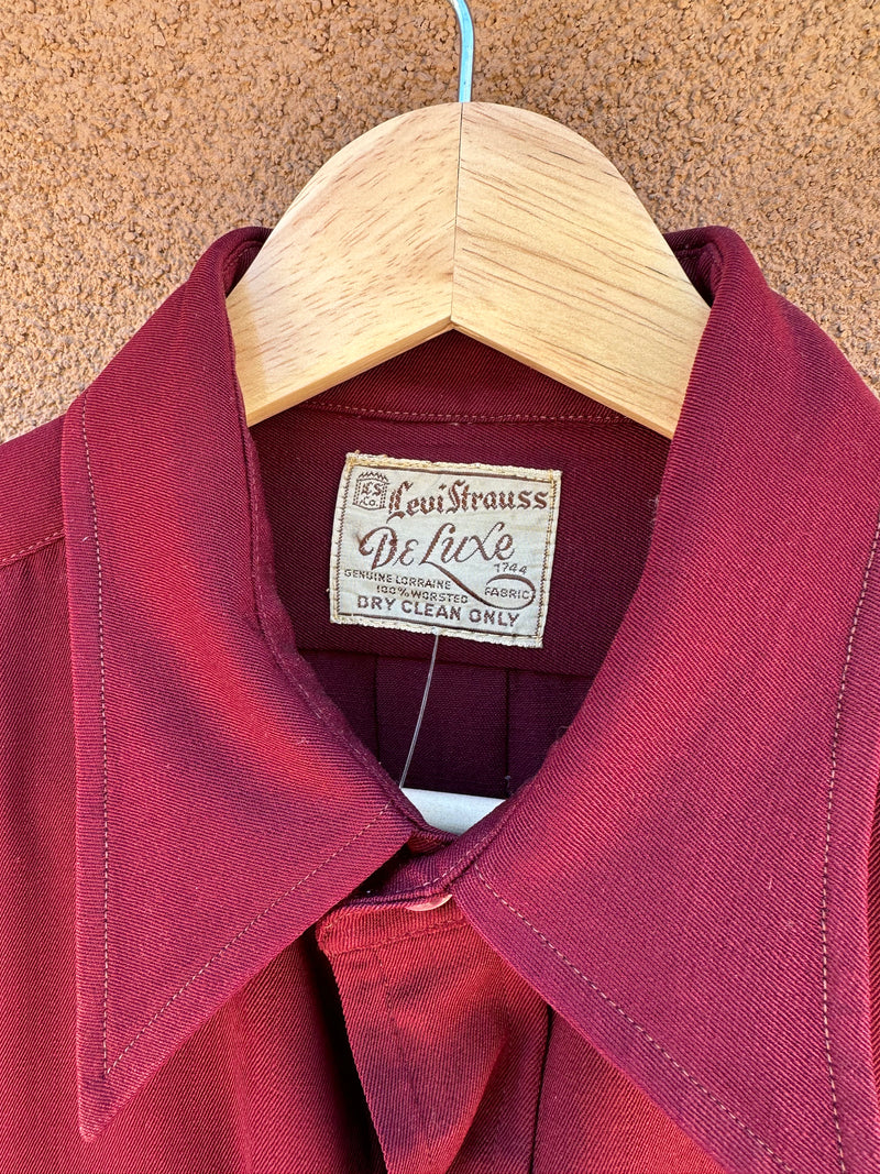 1940's Levi's DeLux 100% Worsted Wool Gabardine Shirt