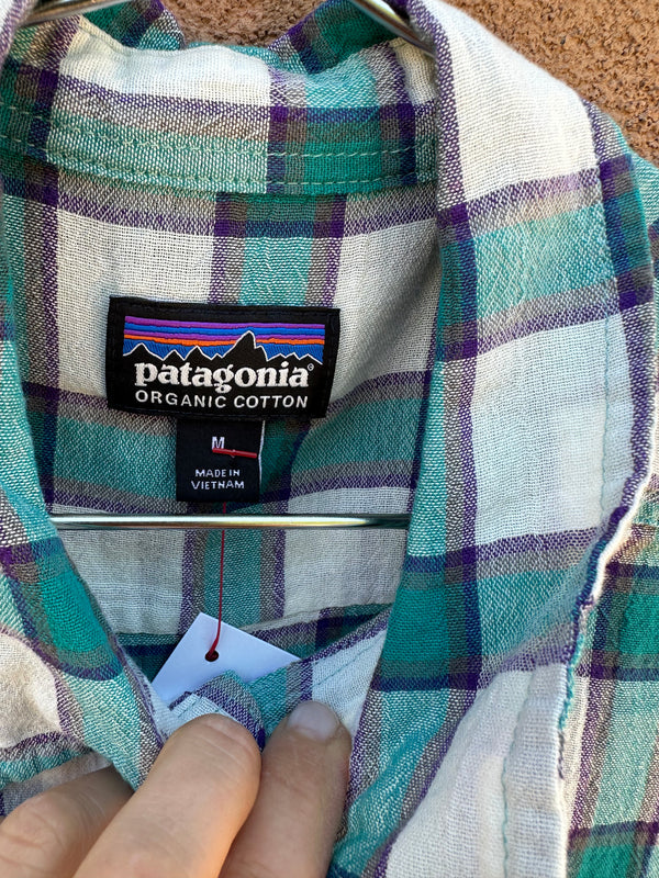 Men's Plaid Patagonia Shirt, 100% Organic Cotton