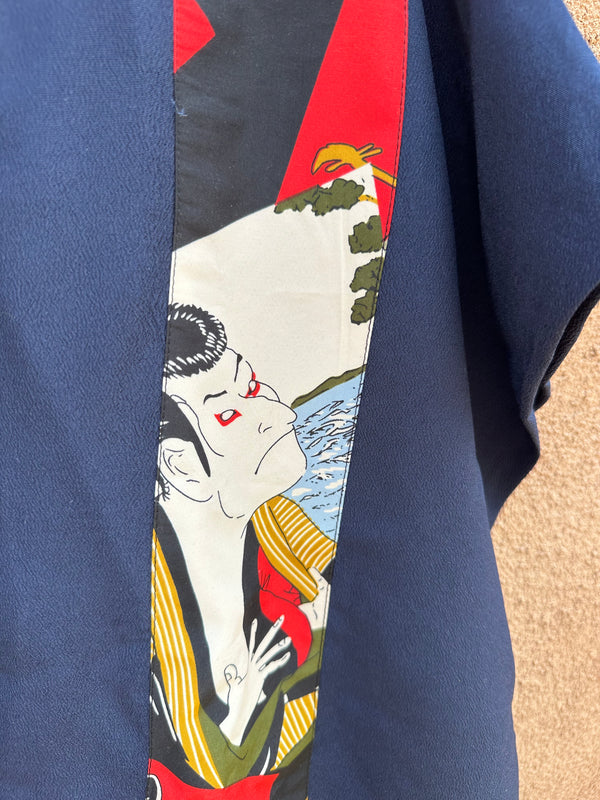 Japanese Short Robe/Kimono with Samurai