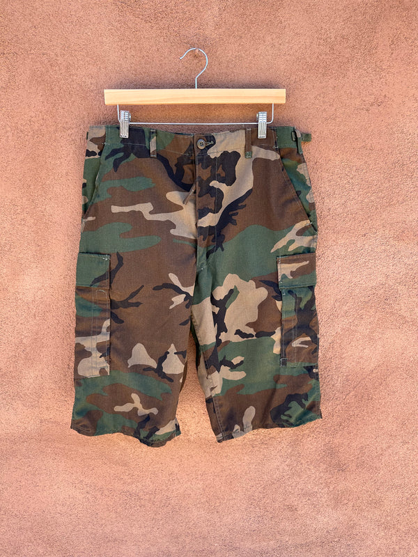 Long Camo Shorts - Military Issue - Waist: 32.5-35.5"