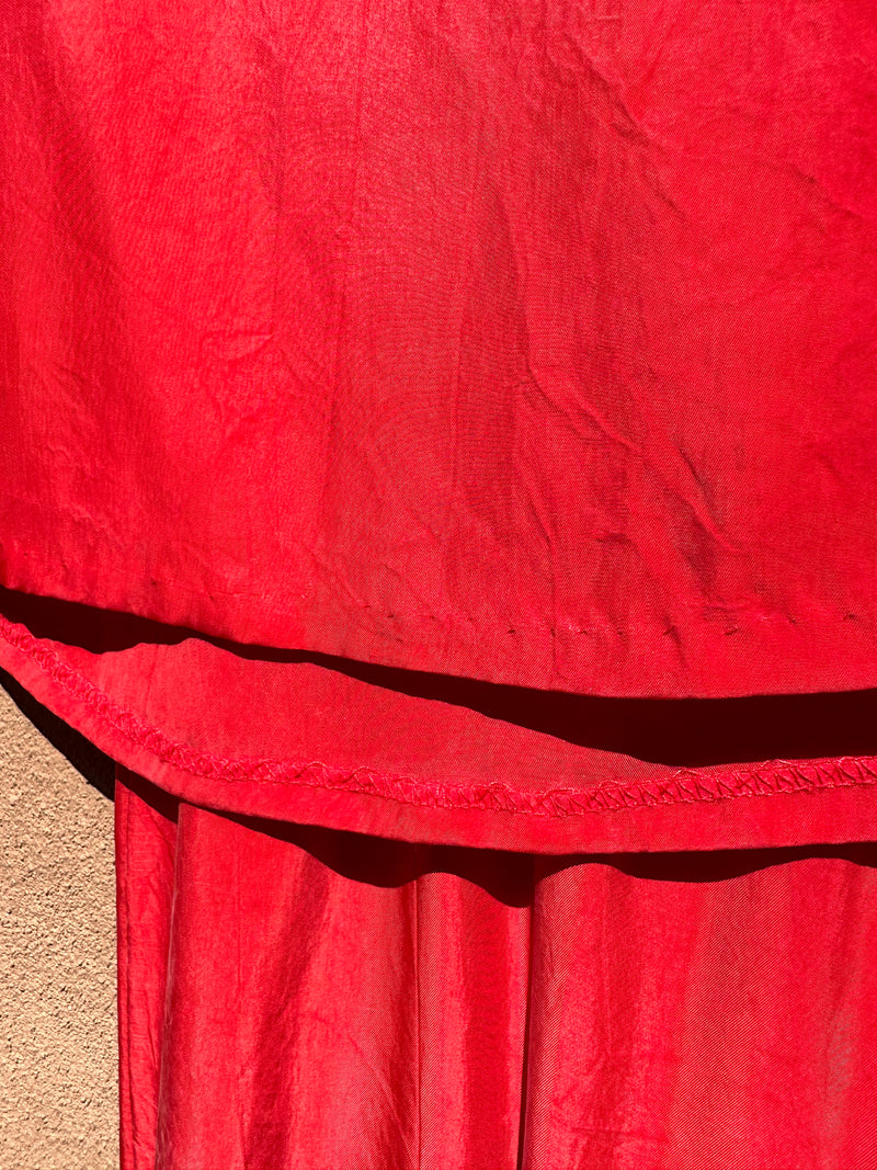 2-Piece Red Silk Top and Pants by A Cris Creation