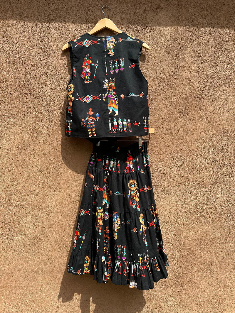 Kachina Print Vest with Skirt - Hand Made