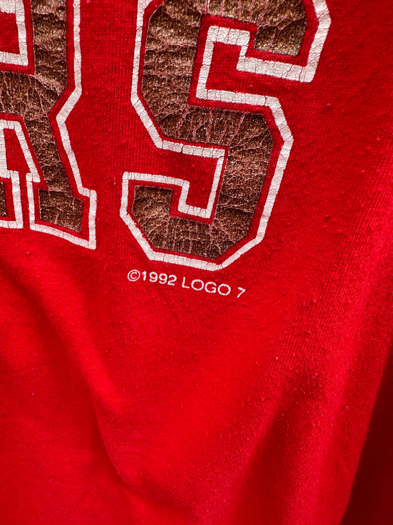 1992 San Francisco 49ers T-Shirt by Logo 7 - Sport Striped Sleeves