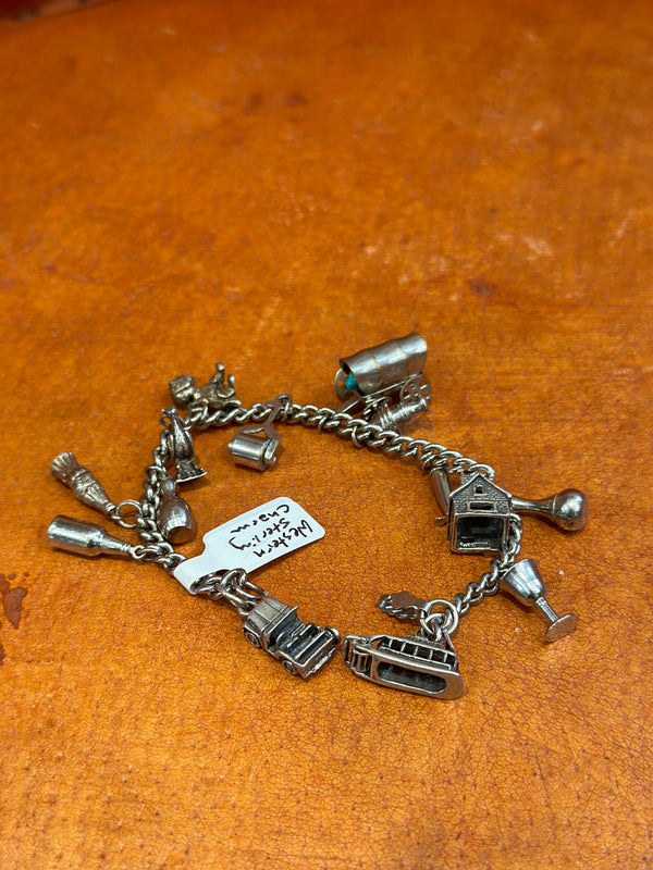 Western Sterling Silver Charm Bracelet