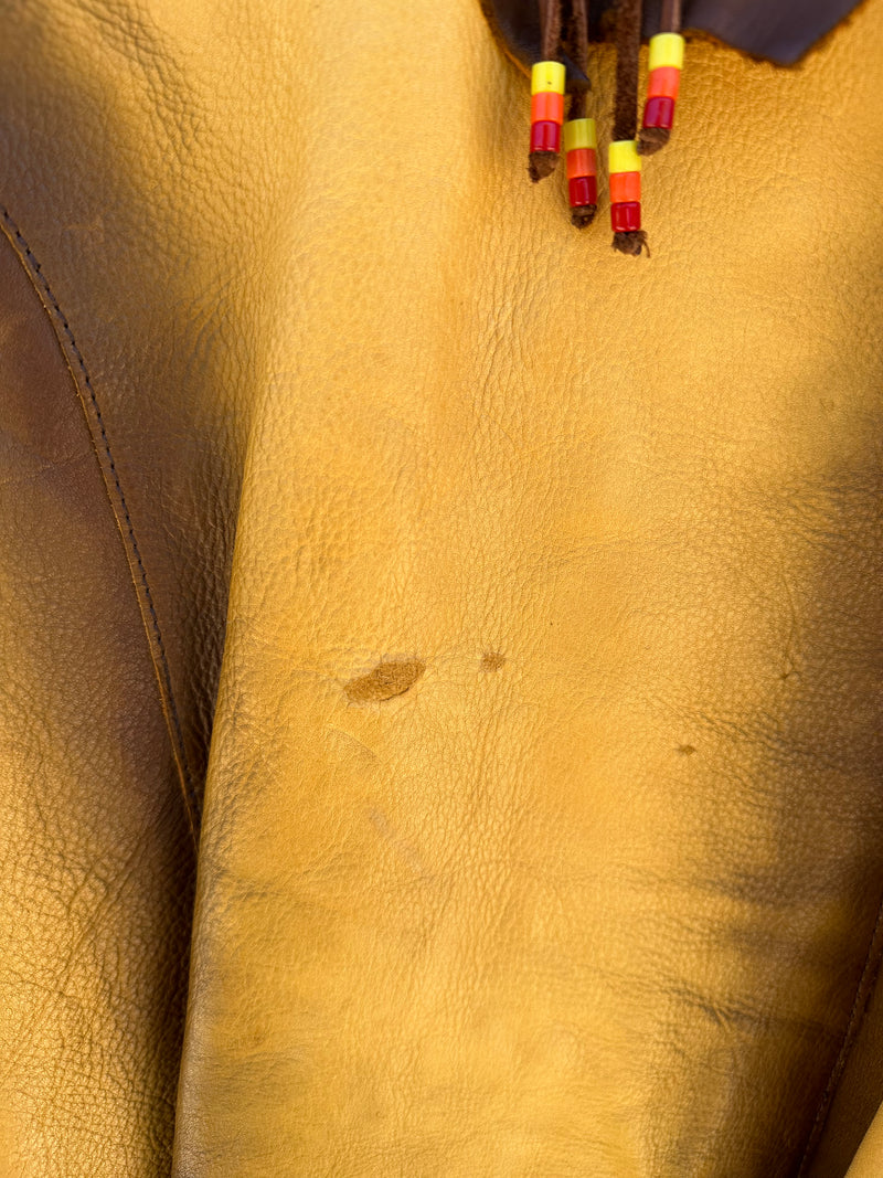 1970's Buckskin Vest w/Antler Button - Dine YLA