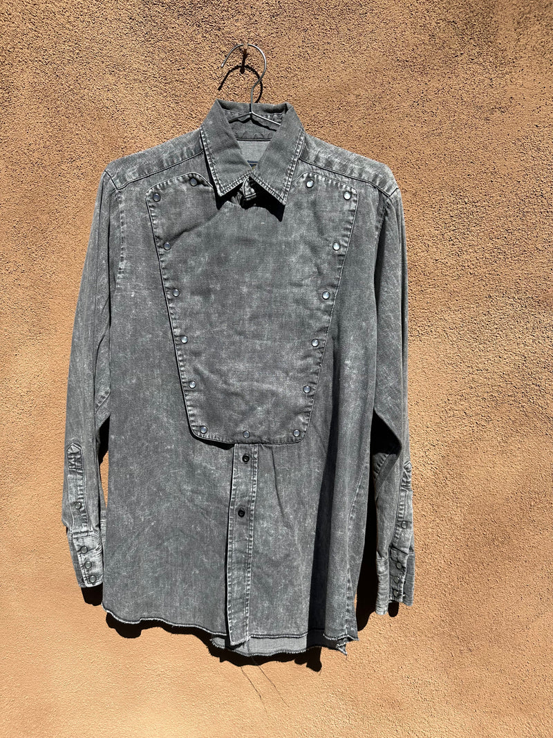 Gray Panhandle Slim Cavalry Shirt with Pearl Snaps