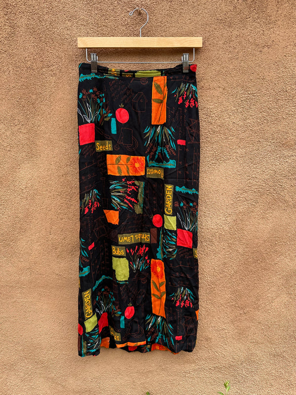 Garden Print Broom Skirt