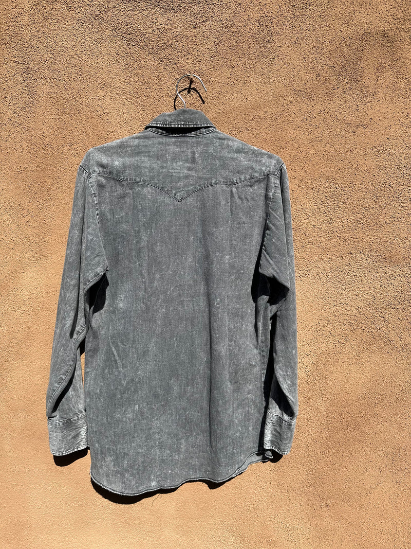 Gray Panhandle Slim Cavalry Shirt with Pearl Snaps