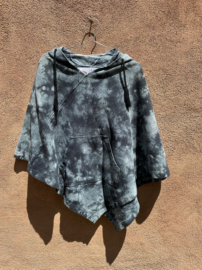 Tie Dye Cotton Poncho with Pockets