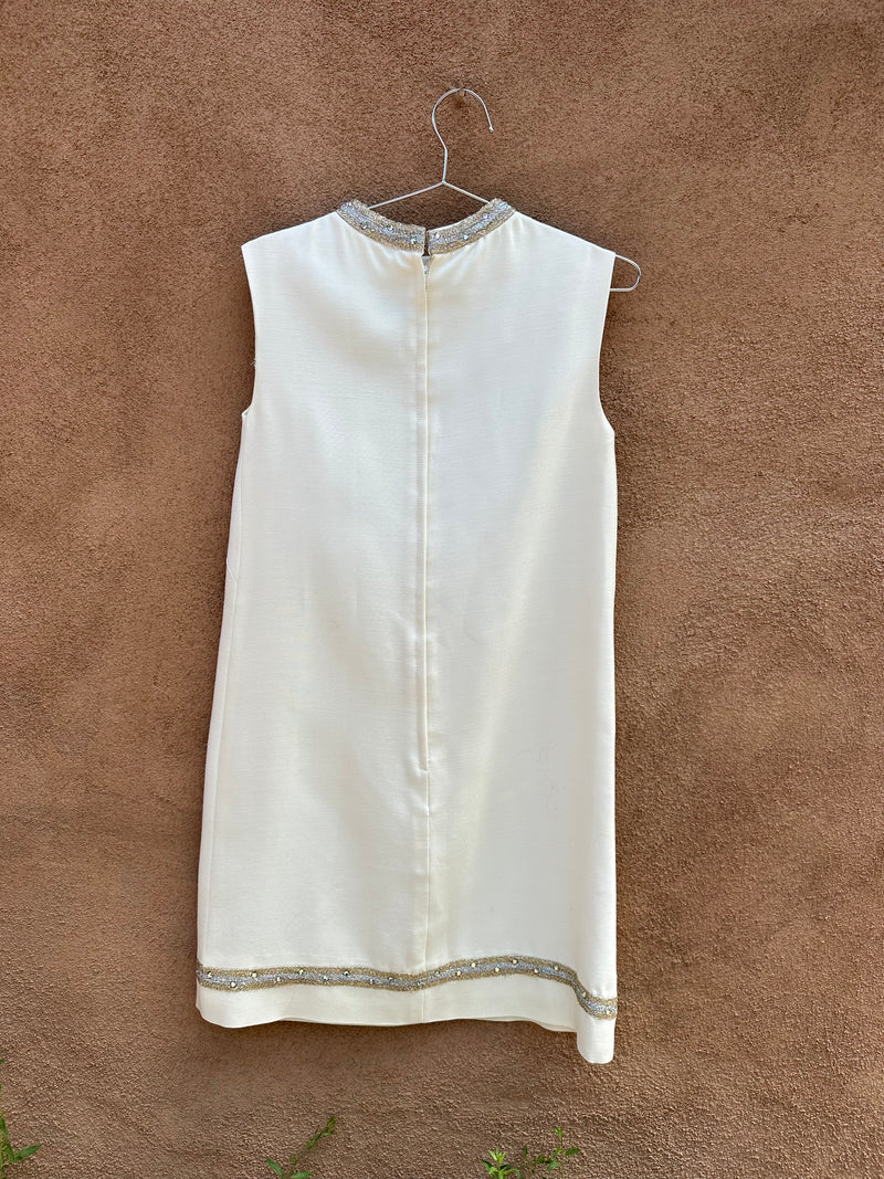 1960's Shift Dress with Bedazzled Trim