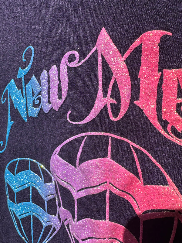 New Mexico 80's Glitter Puff Paint Hot Air Balloon Tee