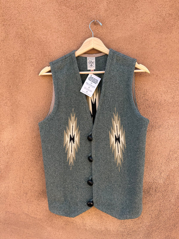 Blueish-Green Ortegas Chimayo Wool Vest - 38