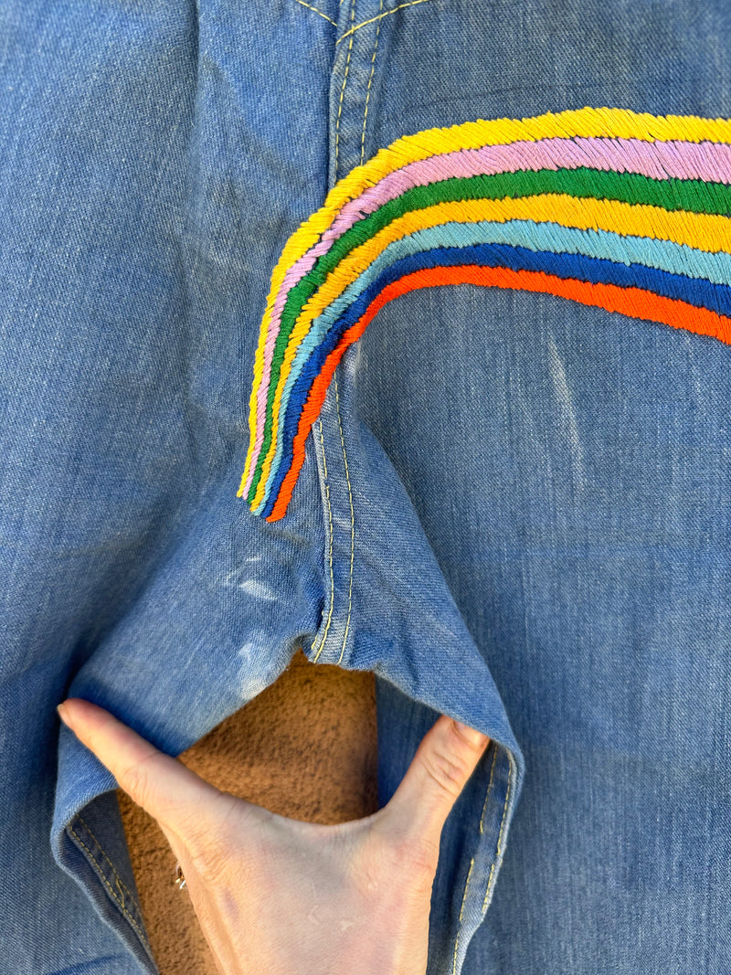 Rainbow bell sales bottom jeans