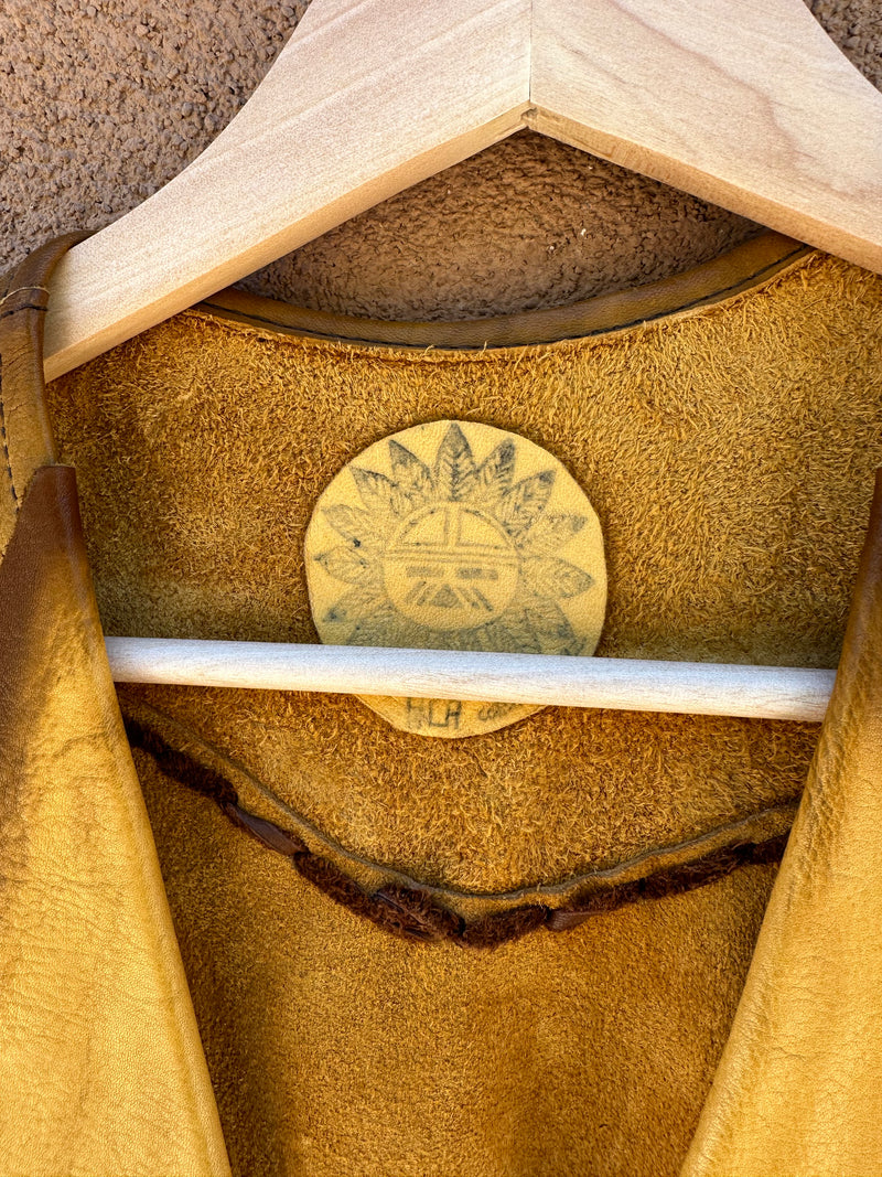 1970's Buckskin Vest w/Antler Button - Dine YLA