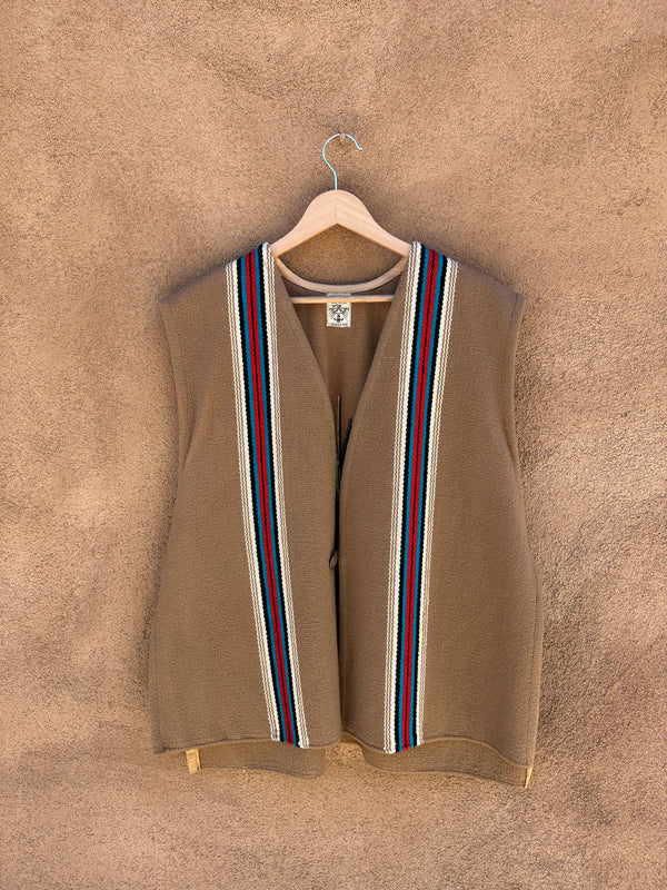 Ortegas Chimayo Wool Vest Striped Front