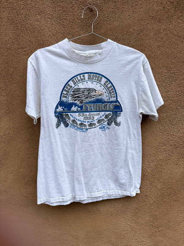 1993 Gray Sturgis Black Hills Motor Classic Bald Eagle T-shirt