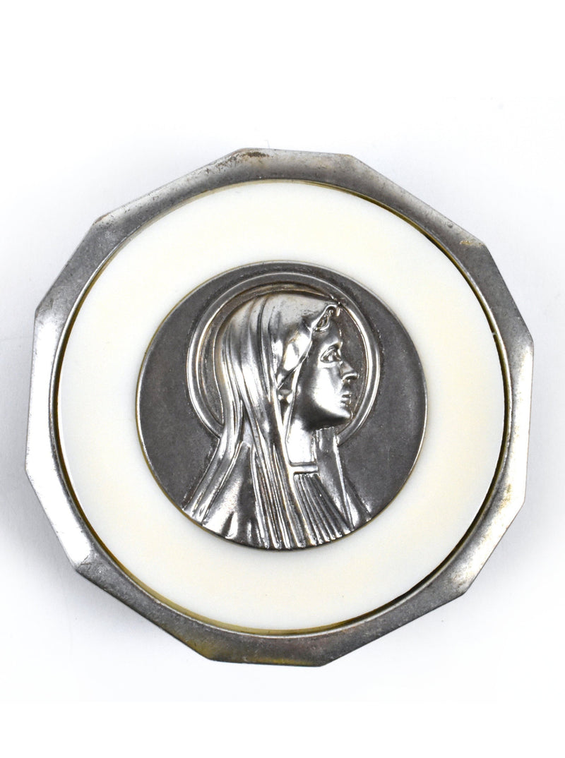 Vintage Belt Buckle with the Silhouette of the Virgin Mary