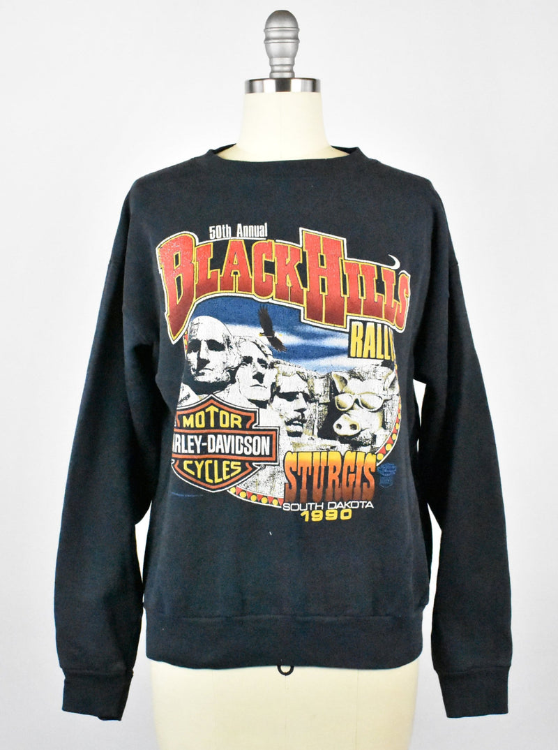 Vintage Extremely Rare Harley Davidson Mount Rushmore Black Hills Rally Sturgis Hog Sweatshirt