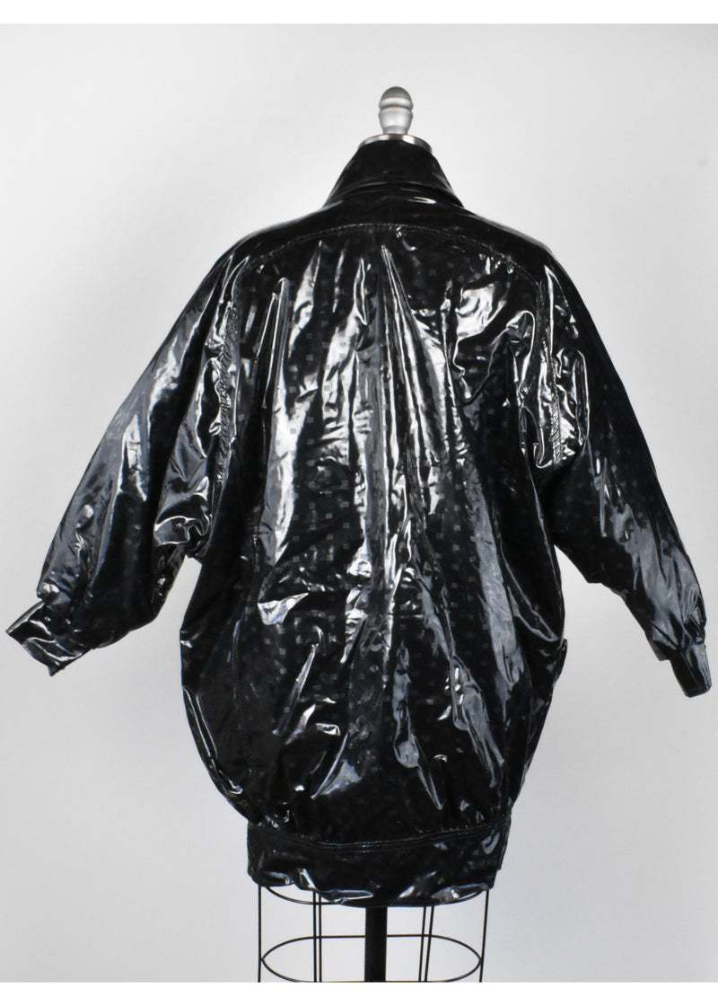 Vintage 1980's Puffy Black Raincoat by Avon Fashions