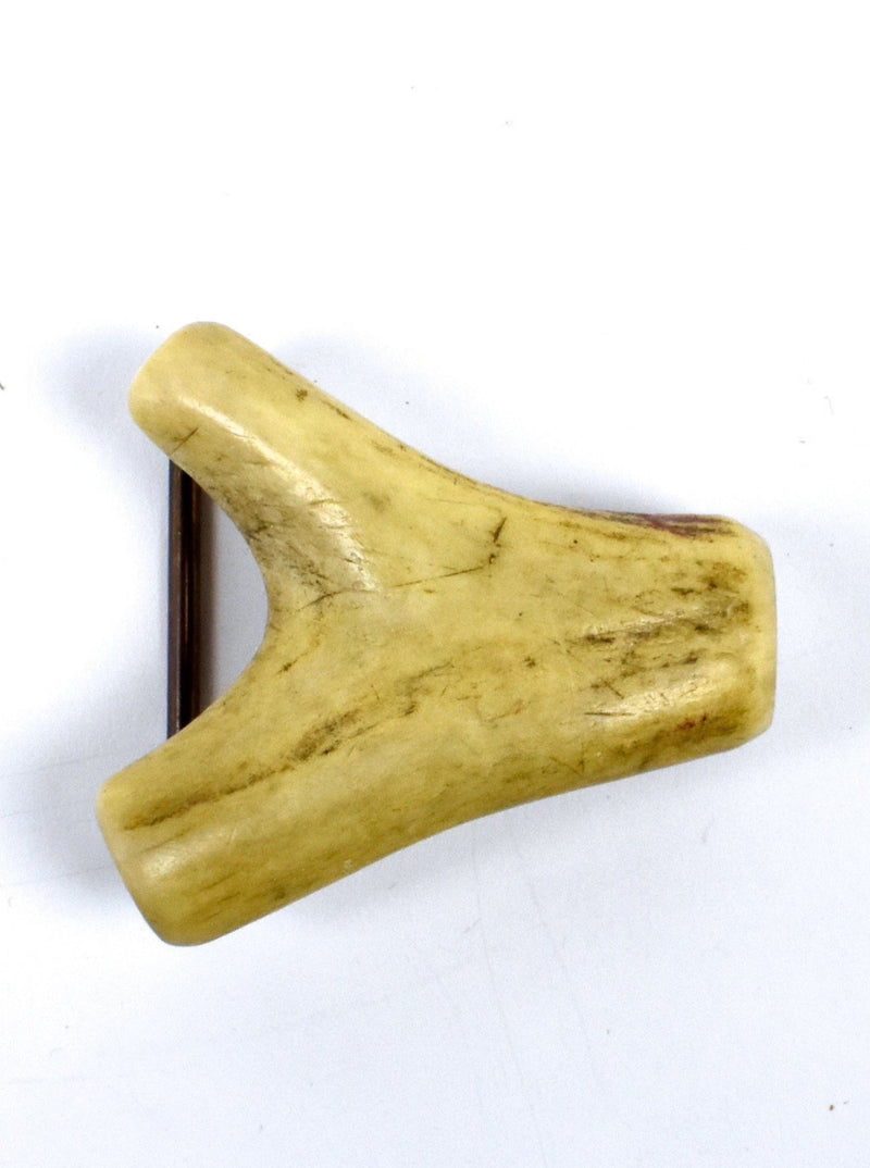 Vintage Split Antler Belt Buckle with Brass Detail