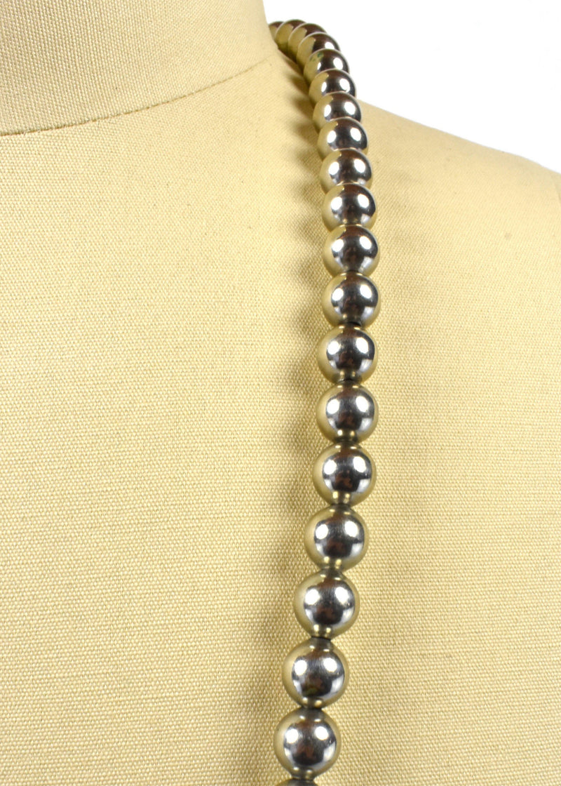 Diné (Navajo) Pearl Bead Sterling Silver Necklace