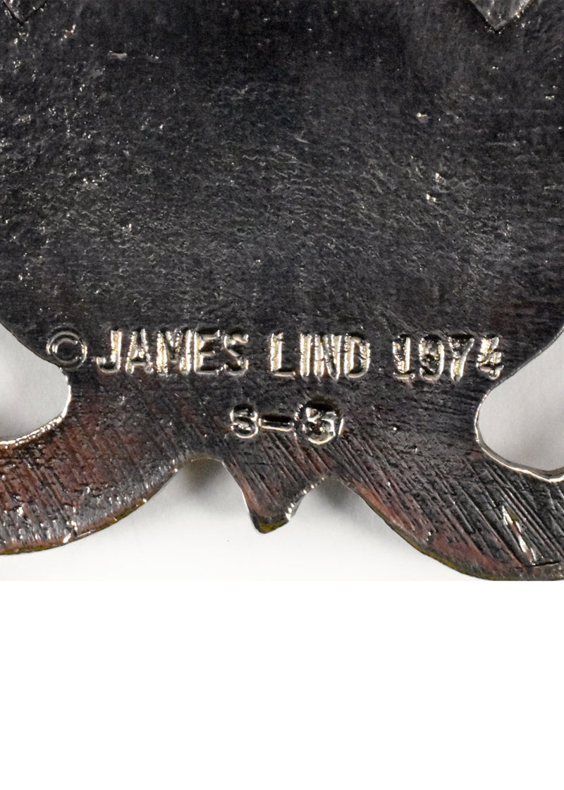 1974 Concho Belt Buckle with Blue Center Stone by James Lind - Wyoming Studio Art Works