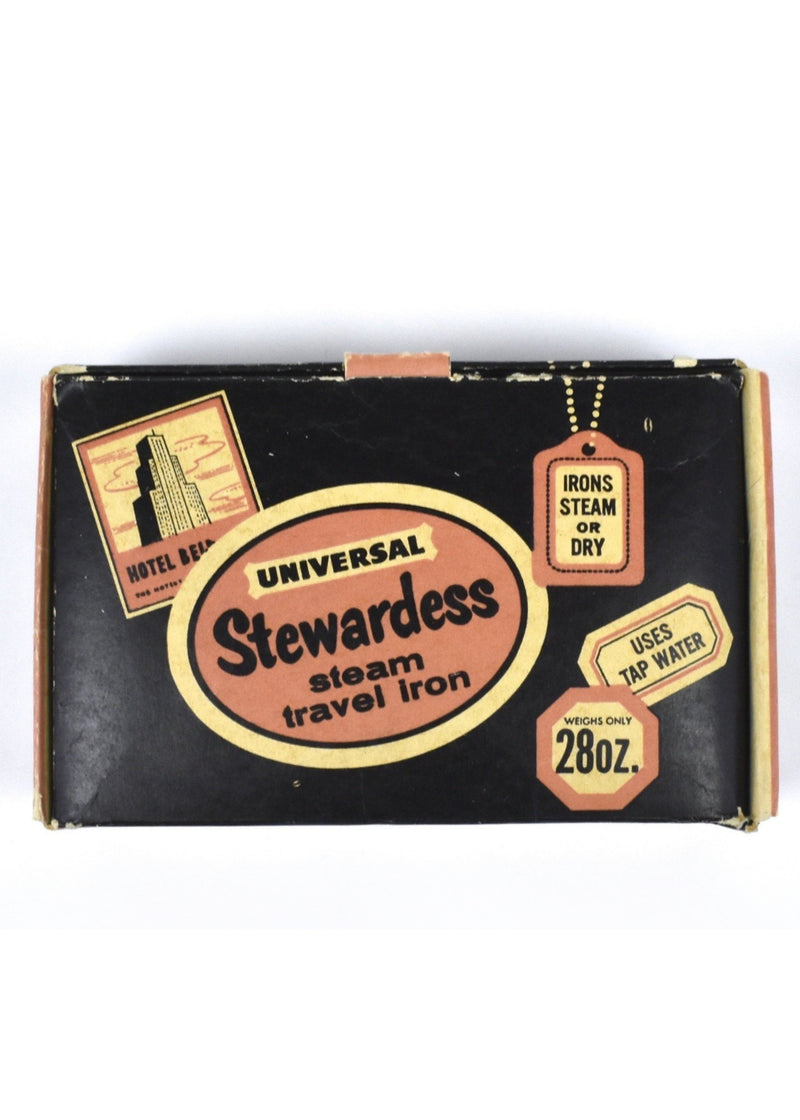 1960's Universal Stewardess Steam Travel Iron with Original Box